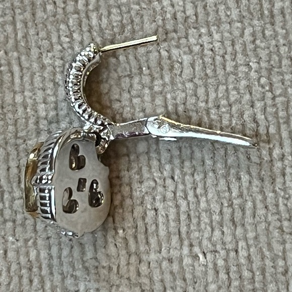 Judith Ripka JR TWO Collection *SINGLE EARRING* Sterling Gold Pink Quartz Heart - Picture 7 of 9